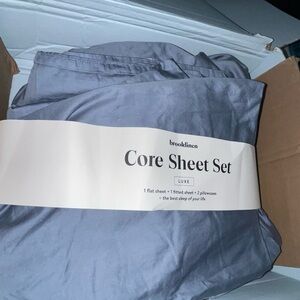 Price FIRM Brooklinen Blue Cotton Sheets Bedding set